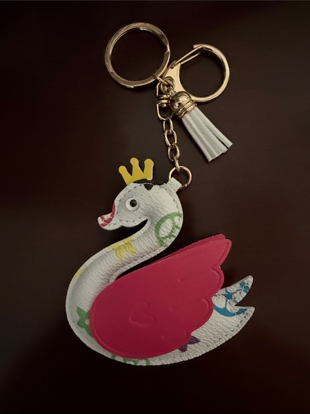 Swan New Key Bag Charm in faux leather - Picture 3 of 5